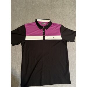 Callaway Golf Polo Shirt Men's XL Opti Dri Wicking Colorblock Short Sleeve Logo
